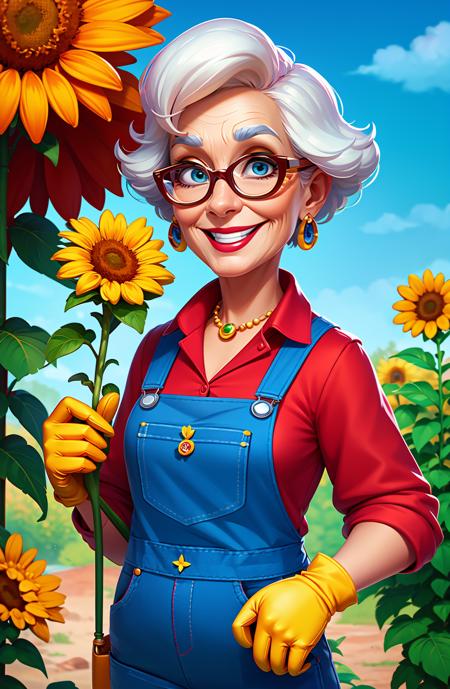 15172-762222474-Concept art, character illustration, European and American cartoons, 1girl, jewelry, gloves, solo, red shirt, smile, glasses, ea.png